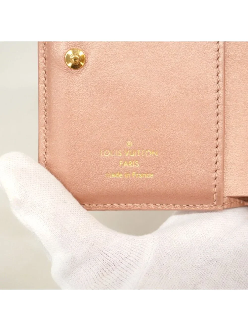 Louis Vuitton Wallet Monogram Embossed Portefeuille Lou Rose Gold